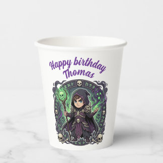 Gobelets En Papier Necromancer Dark Magic Anime Chibi Gamer Birthday