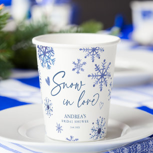 Gobelets En Papier Neige amoureuse flocons de neige douche nuptiale d