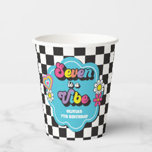 Gobelets En Papier Neon 90s Rétro Seven est une ambiance 7e Anniversa