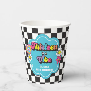 Gobelets En Papier Neon 90s Retro Thirteen est un Vibe 13e anniversai
