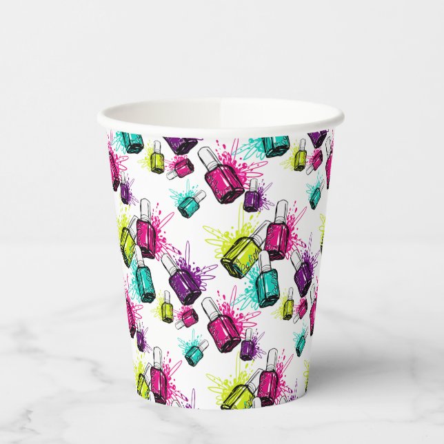 Gobelets En Papier Neon Nail Motif polonais (Gauche)