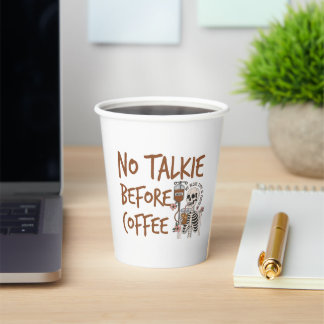 Gobelets En Papier No Talkie Before Coffee funny cat lover gift