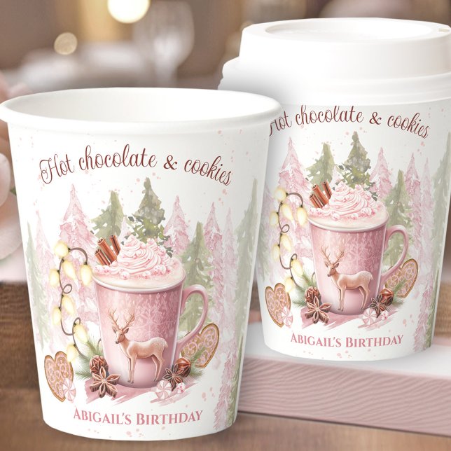 Gobelets En Papier Noël Anniversaire Chocolat Chocolat Tasses à Papie (Christmas Birthday Hot Chocolate Mug Paper Cups)