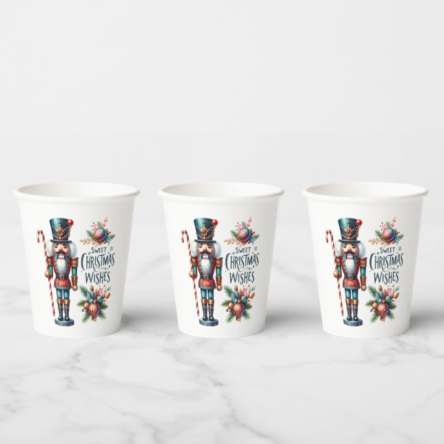 Gobelets En Papier Noël Casse-noisette Sucre de canne voeux de Noël (Multi)