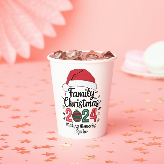 Gobelets En Papier Noël de famille 2024 Rassembler les souvenirs (Insitu)