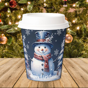 Gobelets En Papier Noël de la forêt d'hiver