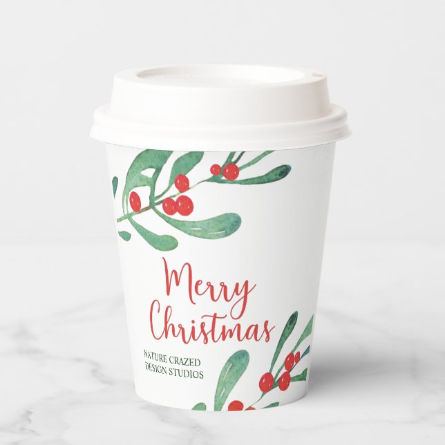 Gobelets En Papier Noël de la société Holly moderne (Recto)