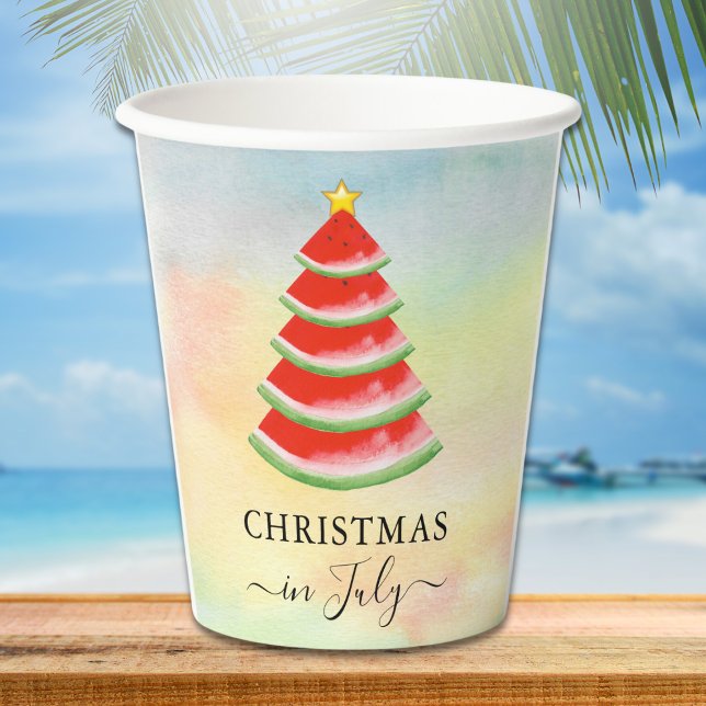 Gobelets En Papier Noël en juillet Pastèque Arbre de Noël (Créateur téléchargé)