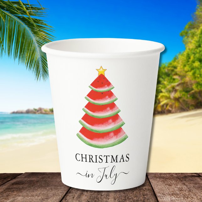 Gobelets En Papier Noël en juillet Watermelon (Créateur téléchargé)