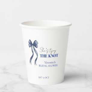 Gobelets En Papier Noeud bleu elle se marie enterrement de vie de jeu