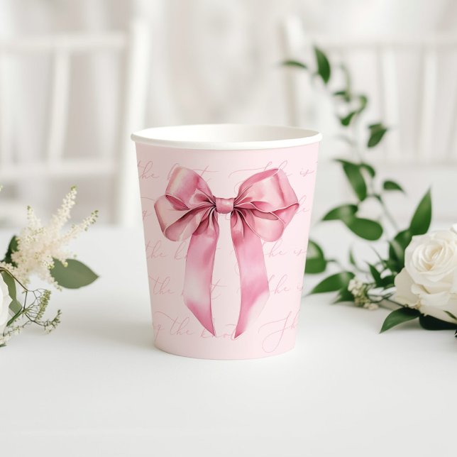 Gobelets En Papier Nœud rose Elle noue le nœud élégant bride (Créateur téléchargé)