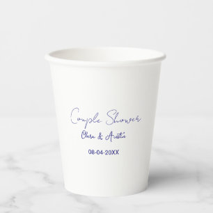 Gobelets En Papier nom de date de douche de couple violet tendance si