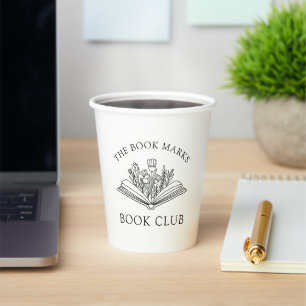 Gobelets En Papier Nom du club de lecture personnalisé 