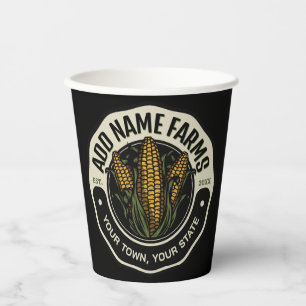 Gobelets En Papier Nom personnalisé Sweet Corn Garden Agricole