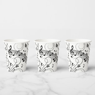 Gobelets En Papier Notes de musique fantaisie