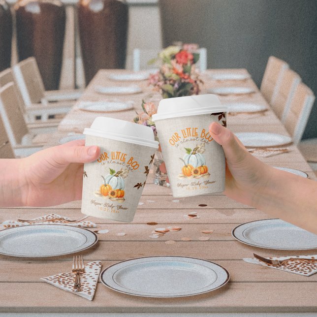 Gobelets En Papier Notre Petit Boo Est Presque Dû Baby shower Paper C (Créateur téléchargé)