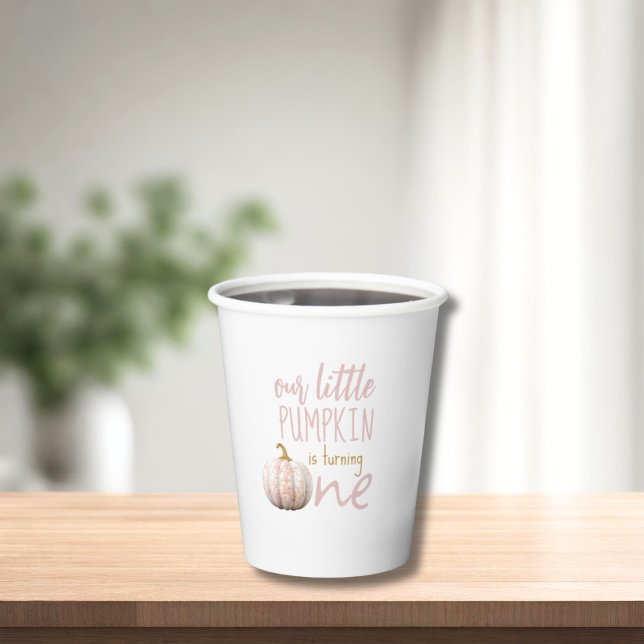 Gobelets En Papier Notre Petit Citrouille 1er anniversaire (Créateur téléchargé)