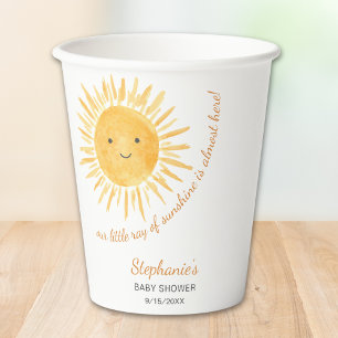 Gobelets En Papier Notre Petit Rayon De Baby shower Soleil