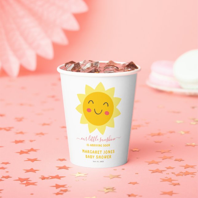 Gobelets En Papier Notre Petite Coupe De Papier Baby shower Jaune Sun (Insitu)
