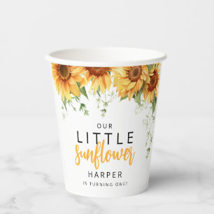 Gobelets En Papier Notre petite fête d'anniversaire Tournesol