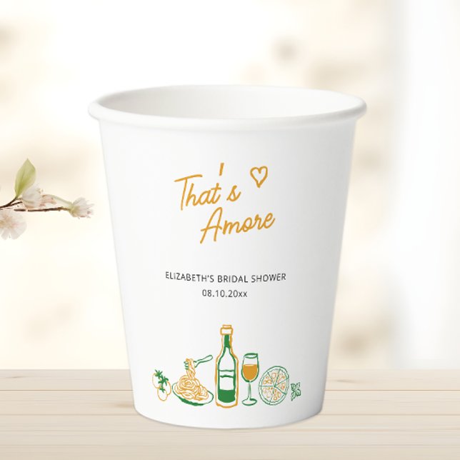 Gobelets En Papier Nourriture italienne rustique C'est l'amour Récept (Créateur téléchargé)