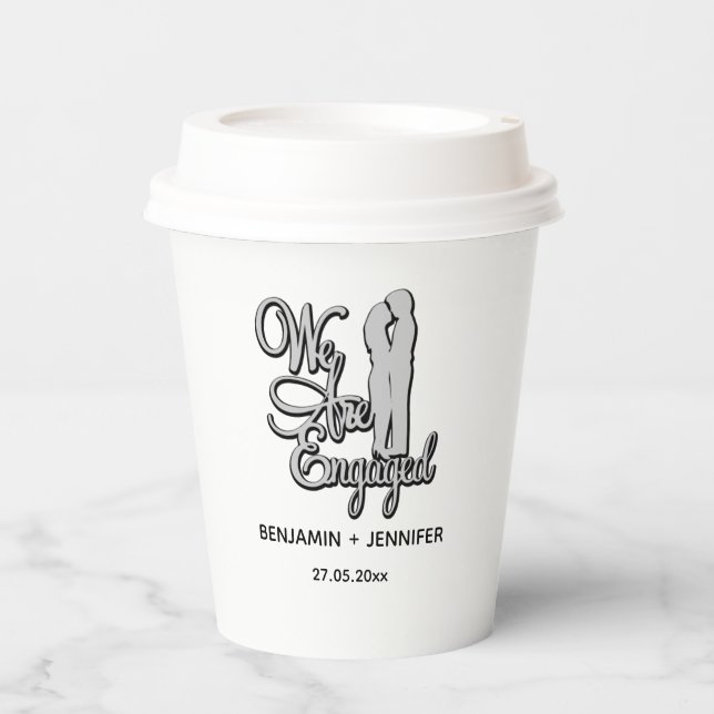 Gobelets En Papier Nous sommes engagés dans le Wedding shower personn (Recto)