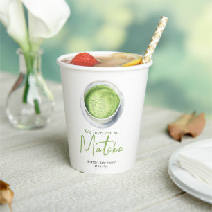 Gobelets En Papier Nous t'aimons tellement Matcha Baby Shower