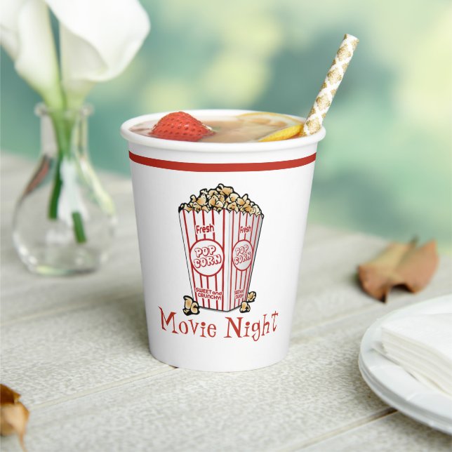 Gobelets En Papier Nuit de cinéma Popcorn (Insitu)