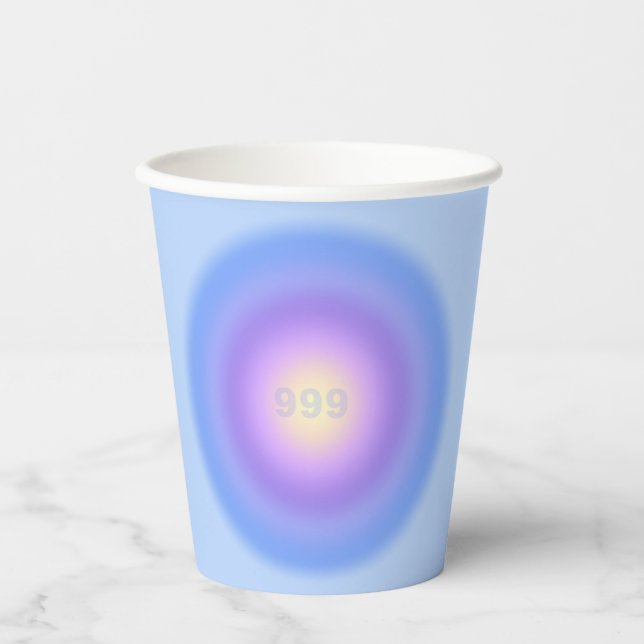 Gobelets En Papier Numéros d'ange 999 Sortie - Dégradé de numéro d'an (Recto)
