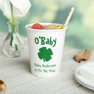 Gobelets En Papier O'Baby St Patrick's Day Baby shower