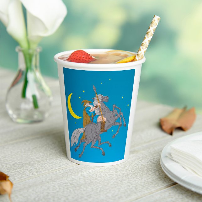 Gobelets En Papier Odin Riding Sleipnir Norse Mythologie Vive Dieu (Créateur téléchargé)