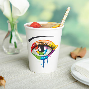 Gobelets En Papier Oeil peint