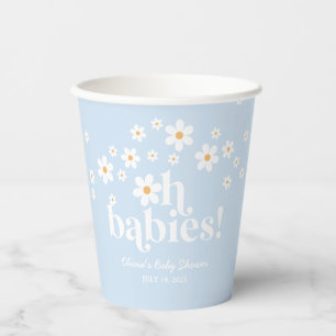 Gobelets En Papier Oh Babies ! Coupes en papier Baby shower bleu marg