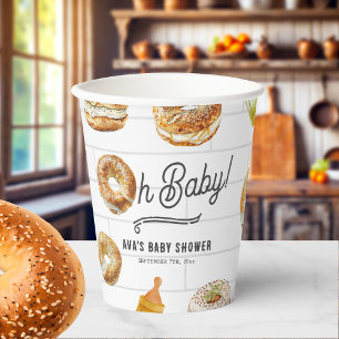 Gobelets En Papier Oh Baby Bottles & Bagels Baby shower Brunch
