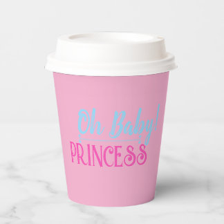 Gobelets En Papier Oh Baby Princess simple tasses en papier rose