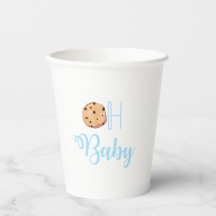 Gobelets En Papier Oh Bébé Lait et Cookies bleu Baby Shower