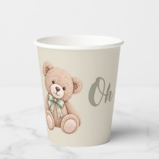 Gobelets En Papier Oh Bébé ! Tasse en papier pour Baby Shower Teddy B
