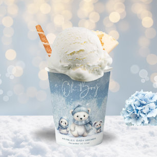 Gobelets En Papier Oh Boy Winter Baby shower des bois