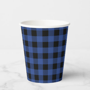 Gobelets En Papier Oh garçon ours bleu Buffalo Plaid Baby shower