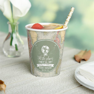 Gobelets En Papier "Oh Les Endroits Où Ils Vont Aller !" Baby shower 