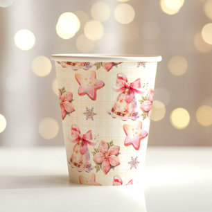 Gobelets En Papier Oh quel Fun rose cookie de Noël fête d'anniversair