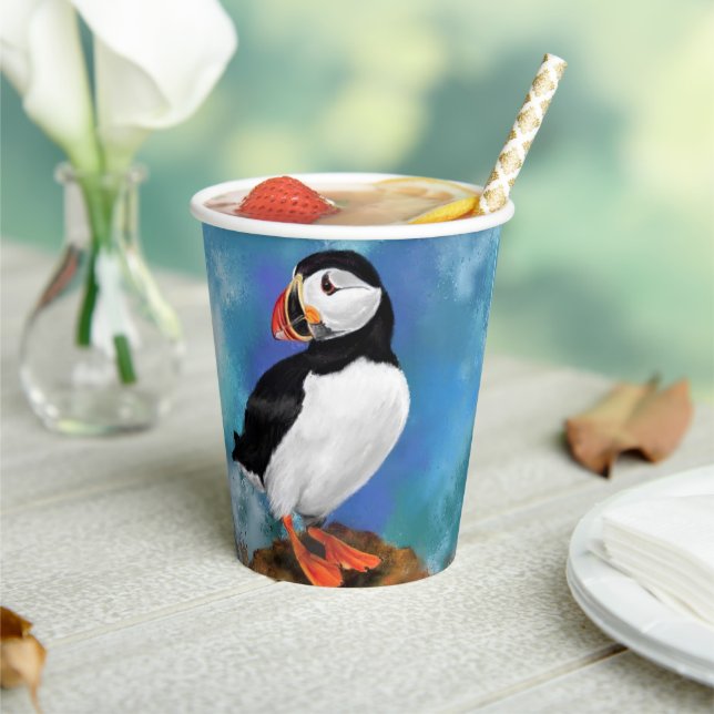 Gobelets En Papier Oiseau de Puffin Atlantique - Beak clown - Peintur (Insitu)