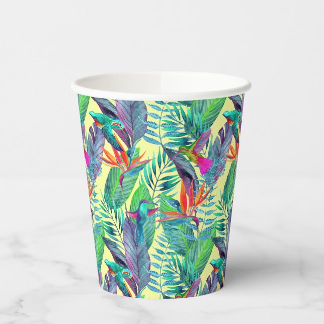 Gobelets En Papier Oiseaux d'aquarelle (Gauche)