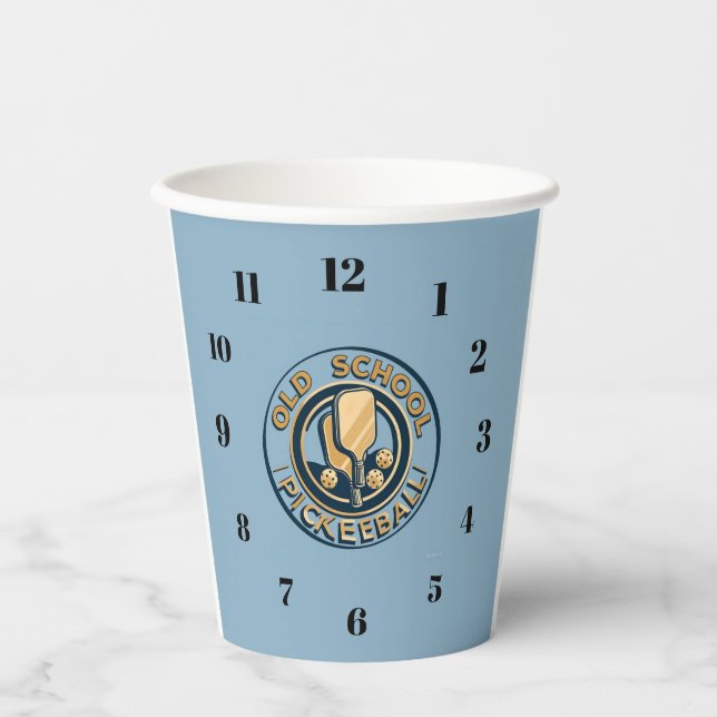 Gobelets En Papier Old School Pickleball  clock paper caps (Recto)