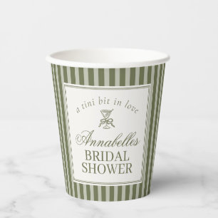 Gobelets En Papier Olive Martini Old Money rayé Baby Shower