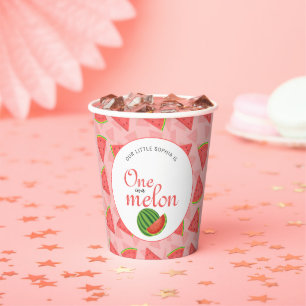 Gobelets En Papier One In A Melon 1er Birthday Party Watermelon