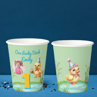 Gobelets En Papier One Lucky Duck Kids Birthday Photo