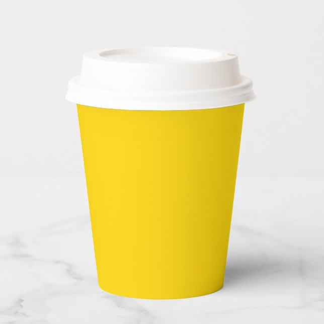 Gobelets En Papier Or Jaune Solide Chaud (Recto)