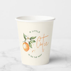 Gobelets En Papier Orange Citrus Little Cutie Sur Le Chemin Baby show