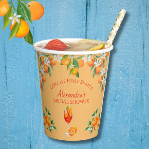 Gobelets En Papier Orange Citrus Love au First Spritz Fête des mariée